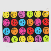 Funny Colorful Faces Golfhandtuch (Horizontal)
