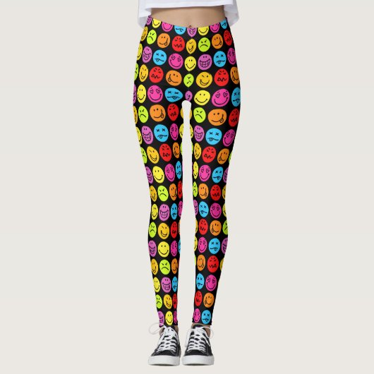 Funny Colorful Faces Leggings (Vorderseite)
