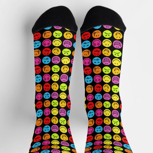 Funny Colorful Faces Socks Socken (Oben)