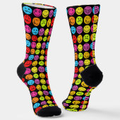 Funny Colorful Faces Socks Socken (Gewinkelt)