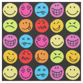 Funny Colorful Faces Stoff (Nahaufnahme)