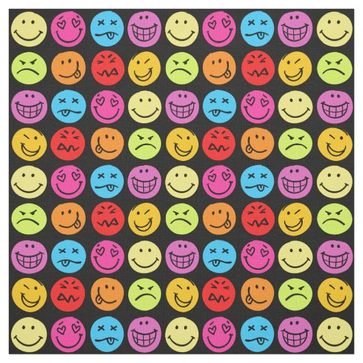 Funny Colorful Faces Stoff (Muster)