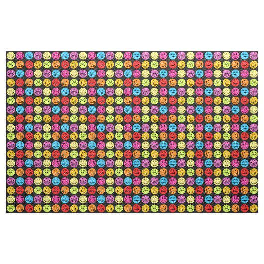 Funny Colorful Faces Stoff (Fat Quarter (45,7 x 55,9 cm))