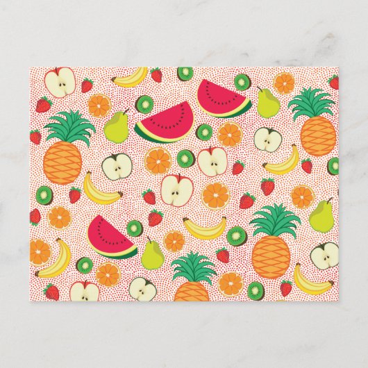 Funny Colorful Frucht Sommer Gesund Gemüse Postkarte (Vorderseite)