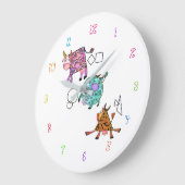 Funny Colorful Geometric Cows Clock Große Wanduhr (Winkel)