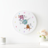 Funny Colorful Geometric Cows Clock Große Wanduhr (Zuhause)