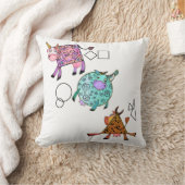 Funny Colorful Geometric Cows Throw Kissen (Decke)