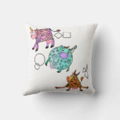 Funny Colorful Geometric Cows Throw Kissen (Rückseite)