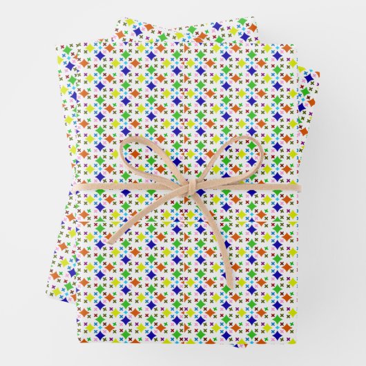 Funny Colorful Geometric Muster Geschenkpapier Set (Beispiel)