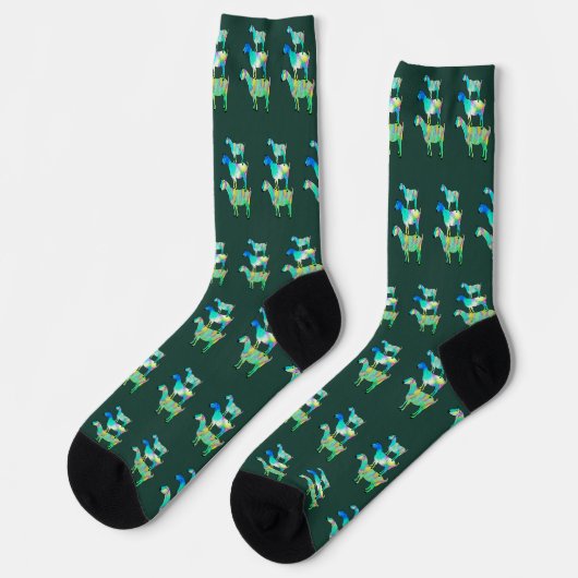 Funny Colorful Goat Pattern Socken (Linkes Detail)