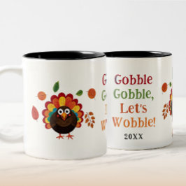 Funny Colorful Gobble Turkey Bird Erntedank Zweifarbige Tasse