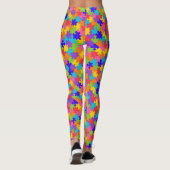 Funny Colorful Jigsaw Puzzle Stücke Leggings (Rückseite)