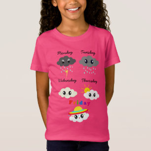 Funny Colorful Kawaii Clouds Grafischer Cartoon T-Shirt