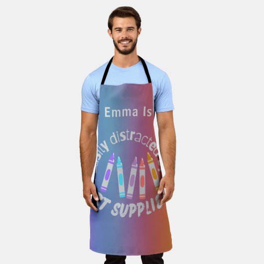 Funny Colorful leicht abgelenkt von Kunstgegenstän Schürze (Getragen)