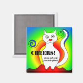 Funny Colorful Mondrian Cat Quote Magnet (Vorderseite/Rückseite)