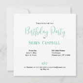 FUNNY COLORFUL MONSTER CAKE BIRTHDAY EINLADUNG (Rückseite)