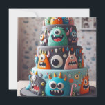 FUNNY COLORFUL MONSTER CAKE BIRTHDAY EINLADUNG<br><div class="desc">FUN MONSTER THEMED BIRTHDAY CAKE IST SPASS FÜR KINDER!! BEARBEITEN SIE DIE RÜCKSEITE FÜR EINLADUNGSINFORMATIONEN.</div>