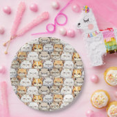 Funny Colorful Moody Cats Kitten pet Muster Pappteller (Party)