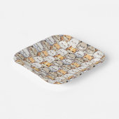 Funny Colorful Moody Cats Kitten pet Muster Pappteller (Gewinkelt)