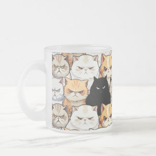 Funny Colorful Moody Meow Cats Kitten Haustier Mus Mattglastasse