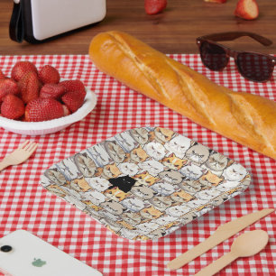 Funny Colorful Moody Meow Cats Kitten Haustier Mus Pappteller