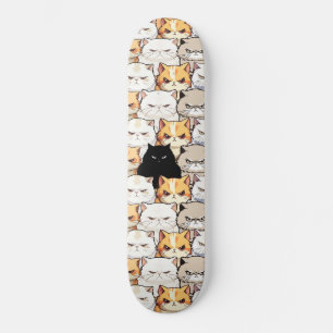 Funny Colorful Moody Meow Cats Kitten Haustier Mus Skateboard