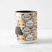 Funny Colorful Moody Meow Cats Kitten Haustier Mus Tasse (Zentrum)