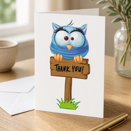 Funny Colorful Owl Danke Karte