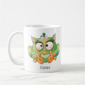 Funny Colorful Owl Persönliche Umarmung Kaffeetasse (Links)