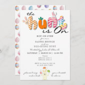 Funny Colorful Pastel Osterfest Brunch Bistro Hübs Einladung (Vorne/Hinten)