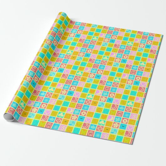 Funny Colorful Pattern Baby Geschenkpapier (Ungerollt)