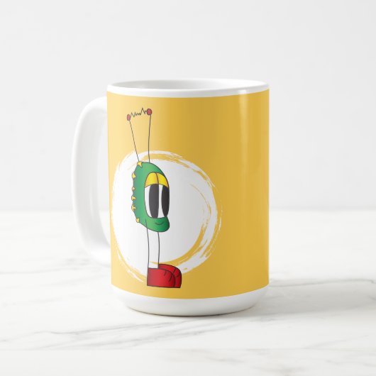 Funny, Colorful, Quirky, Cartoon Character Kaffeetasse (Vorderseite Links)