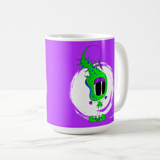 Funny, Colorful, Quirky, Cartoon Character Kaffeetasse (VorderseiteRechts)