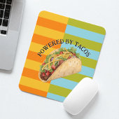 Funny Colorful Retro Stripes and Taco Mousepad
