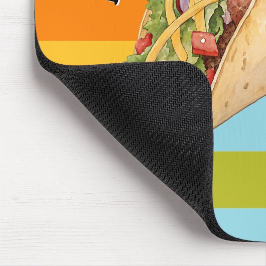Funny Colorful Retro Stripes and Taco Mousepad (Ecke)