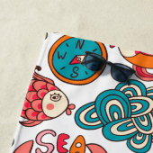 Funny Colorful Sea-Life Illustration Strandtuch (Beispiel)