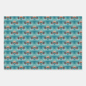 Funny Colorful Wintery Dressed Pinguin Pattern Geschenkpapier Set (Vorderseite)