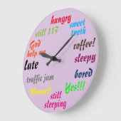 Funny Colorful Words Office-Mitarbeiter Große Wanduhr (Winkel)