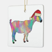 Funny Colorful Ziege Weihnachtsbauernhof Tier Küns Keramikornament (Links)