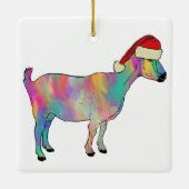 Funny Colorful Ziege Weihnachtsbauernhof Tier Küns Keramikornament (Rückseite)