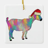 Funny Colorful Ziege Weihnachtsbauernhof Tier Küns Keramikornament (Vorderseite)