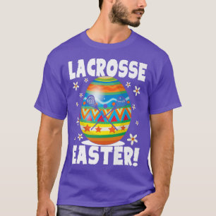 Funny Colors Egg Lacrosse Player Bunny Lover Easte T-Shirt