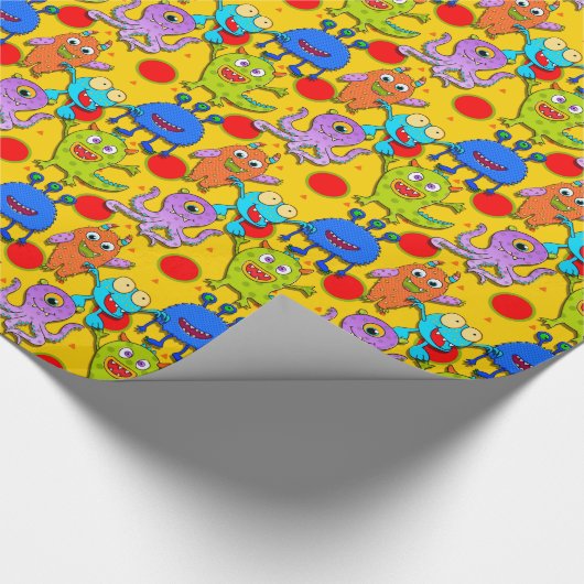 Funny Colorship Monster Wrapping Paper Geschenkpapier (Ecke)