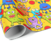 Funny Colorship Monster Wrapping Paper Geschenkpapier (Rolleneckpunkt)