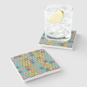 Funny Colour Stars Pattern + Ihre Idee Steinuntersetzer