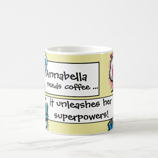 Funny Comic Book Action Words Speech Bubbles Kaffeetasse (Mittel)