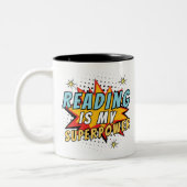 Funny Comic Book Reading ist meine Superpower Zweifarbige Tasse (Links)