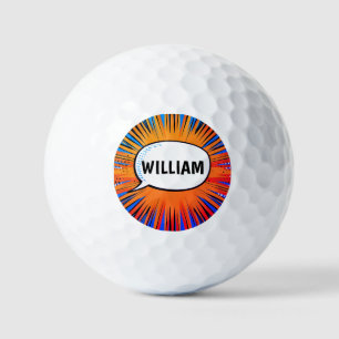 Funny Comic Buch cool personalisierter Name trendy Golfball