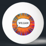 Funny Comic Buch cool personalisierter Name trendy Tischtennisball<br><div class="desc">Mit diesem personalisierten Tischtennisball,  der von einem Superhelden inspiriert wird,  steigern Sie Ihr Tischtennisspiel! Das ist nicht nur ein Ball; es ist ein lustiges,  auffälliges Accessoire,  das Sie sicher zum Gespräch mit dem Tisch bringt.</div>