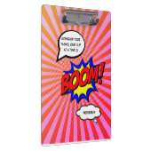 Funny Comic Buch personalisierte Botschaft Boom Klemmbrett (Rechts)
